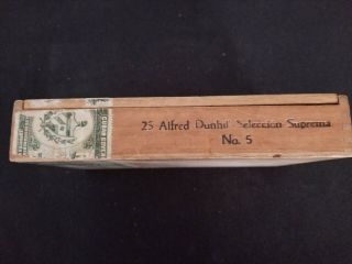 Vintage Belinda Alfred Dunhill Seleccion Suprema No.  5 Empty Wooden Cigar Box 3