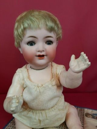 Antique German Bisque Socket Head Doll Baby Kammer Reinhardt K R 126 Blue Eyes