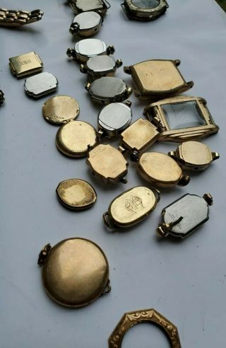 Huge 1000 Grams Vintage 10k Gold Filled & Plated Watch Cases Repair Or Scrap