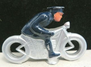 Vintage Barclay Lead Toy Figure Policeman Motorcyclist B - 093b