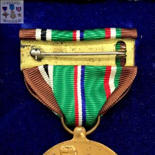 WWII US NAVY EUROPEAN AFRICAN MIDDLE EASTERN CAMPAIGN MEDAL RIBBON BAR BOX WW2 6