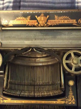 Antique Pittsburgh Visible No.  12 Typewriter VGC With Case Kittanning Penna. 6