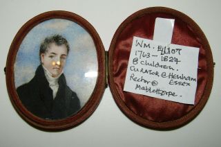 A Georgian,  19th Century Miniature Portrait Of Reverend William Elliot,  Essex