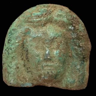 Large Roman Ancient Bronze Bust Applique - 200 - 400 Ad (1)