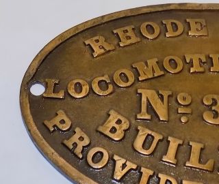Rare Railroad Build Plate Rhode Island Locomotive 1894 3