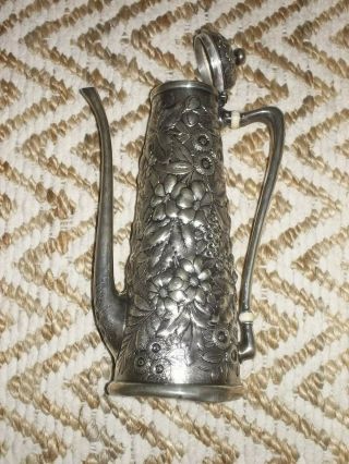 Antique Sterling Silver Coffee Pot 8 - 3/4 " Tall Whiting Mfg.  & Co.  Ny Kirk Style