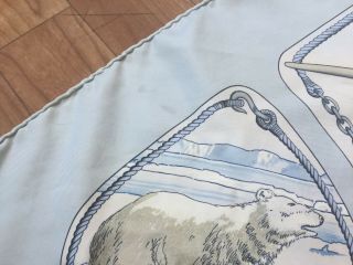 Vintage Authentic Rare Hermes Paris France Silk Scarf GRONLAND 90×90 7