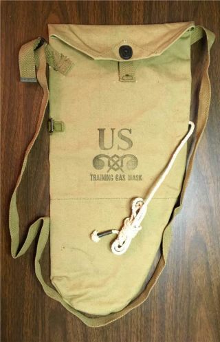 Us Paratrooper Wwii Training Gas Mask Bag M1a1 (unissued) For M2a1