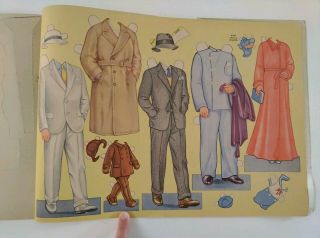 Vintage 1937 Paper Doll Family Queen Holden Uncut Paper Doll Book 1930s 4