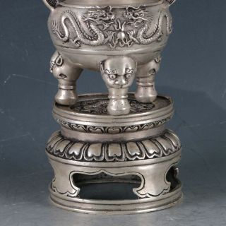 Chinese Silvering Copper Pagoda Incense Burner Made During The Qianlong Period 4