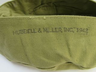 WW2 US Army USMC Wash Basin Large Size Khaki 1942 Dated Hubbell & Miller Inc 2