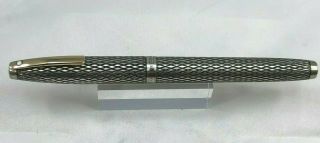 Vtg Sheaffer Sterling Silver Imperial Diamond Pattern Fountain Pen 14k Nib
