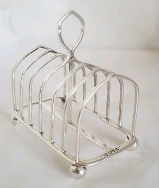 Edwardian sterling silver toast rack.  Sheffield 1914.  By Hawksworth Eyre & Co 6