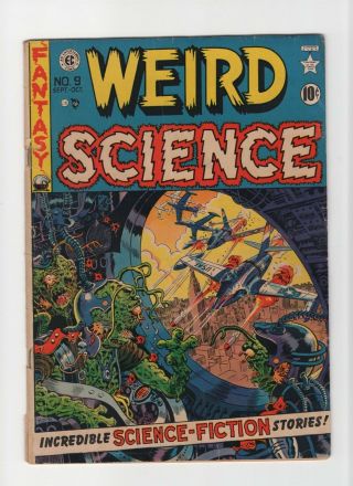 Weird Science 9 Vintage Ec Comic Alien Battle Cover Horror Scifi Golden Age 10c