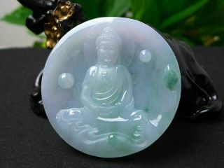 100 Natural Jade A Goods Hand - Carved Guanyin Pendant 801