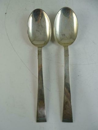 Vintage Sterling Silver International Continental Serving Spoon X2 171.  3 Grams