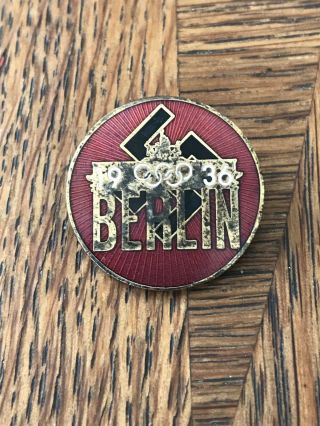 Rare 1936 Olympic Summer Games Berlin Germany Pin Vintage
