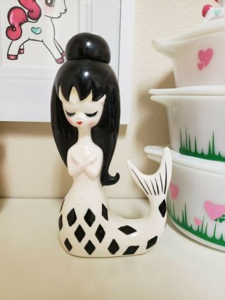Vintage Rune Naito Kitschy Mermaid/ Kitsch Figure / Figurine Japan/ Porcelain