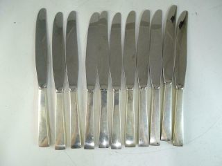 Vintage Sterling Silver International Continental Dinner Knife Set Stainless X12