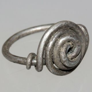 Circa 500 - 300 Bc Celtic Silver Spiral Ring - Intact