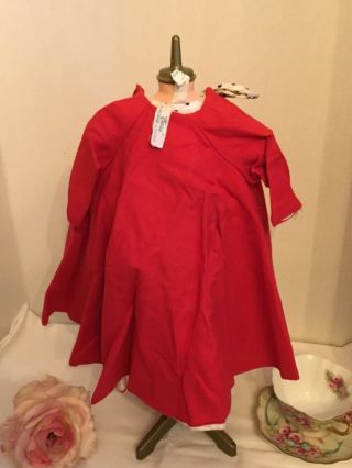 Vintage Madame Alexander Cissy Doll Dress Coat Top Red Black White Cotton 11