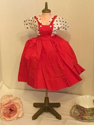 Vintage Madame Alexander Cissy Doll Dress Coat Top Red Black White Cotton 7