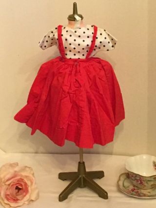 Vintage Madame Alexander Cissy Doll Dress Coat Top Red Black White Cotton 9