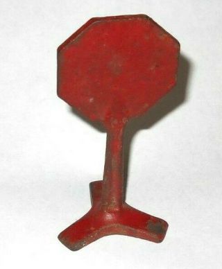 Vintage 1930`s Arcade Cast Iron Red Stop Sign 3 1/2 