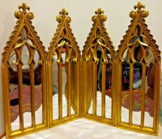 Rare Vintage Cathedral Type Multi Positioning Table Top Mirror