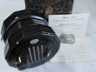 Vintage Lachenal & Co.  60 Key The Edeophone 45573 Concertina Rd129662 W/ Case