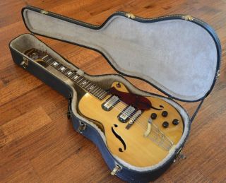 C.  1955 Harmony H62 Vintage Archtop Electric Guitar W/ Gibson P - 13 Pickups
