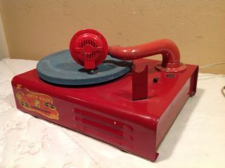 Vintage Vanity Fair Metal Childs Phonograph Turntable