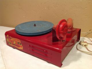 Vintage Vanity Fair Metal Childs Phonograph Turntable 2