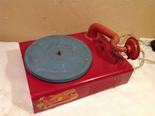 Vintage Vanity Fair Metal Childs Phonograph Turntable 4