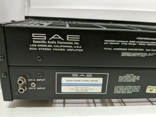 Vintage 1980 SAE 3100 STEREO POWER AMPLIFIER - AMP - 6