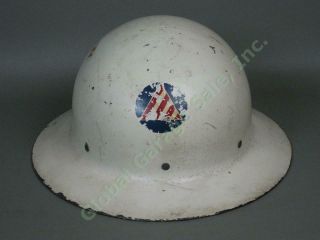 Wwii War Us United States Office Civil Defense Steel Air Raid Warden Helmet Nr