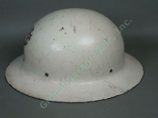 WWII War US United States Office Civil Defense Steel Air Raid Warden Helmet NR 4