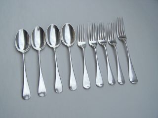 4 Birks Old English Sterling Silver Luncheon Forks 4 Soup Spoons 1 Dinner Fork