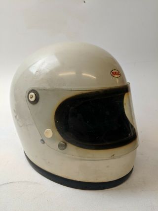 Vintage Bell Star Helmet Size 7 3/4 1970 Snell With Visor