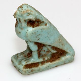 Museum Quality Egyptian Blue Glazed Ba Goddess Statue Pendant Ca 1000 Bc
