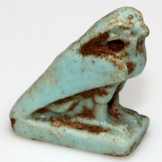 MUSEUM QUALITY EGYPTIAN BLUE GLAZED BA GODDESS STATUE PENDANT CA 1000 BC 3