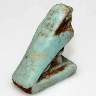 MUSEUM QUALITY EGYPTIAN BLUE GLAZED BA GODDESS STATUE PENDANT CA 1000 BC 4