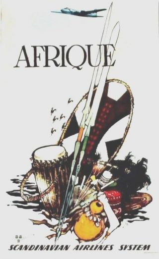 Vintage Poster Sas Africa Ethnic Artifacts C.  1955