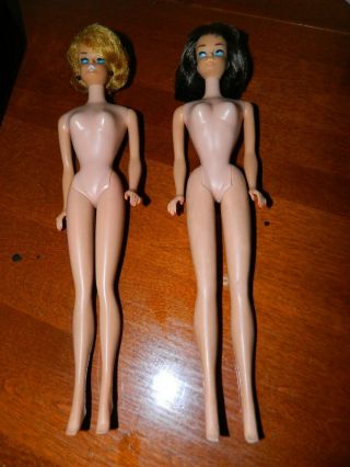 Vintage 1965 American Girl Long Hair Barbie Brunette Bend leg Plus Bubble Cut w/ 2