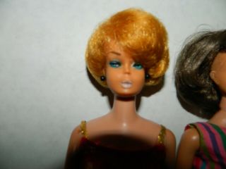 Vintage 1965 American Girl Long Hair Barbie Brunette Bend leg Plus Bubble Cut w/ 5