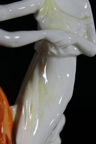 ART DECO FLAPPER DANCING LADY PORCELAIN GERMAN HUTSCHENREUTHER GOLDSCHEIDER FROG 8