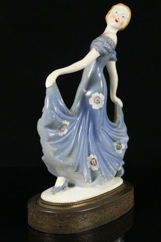 KATZHUTTE GERMAN ART DECO FLAPPER DANCING WOMAN PORCELAIN GOLDSCHEIDER FIGURINE 4