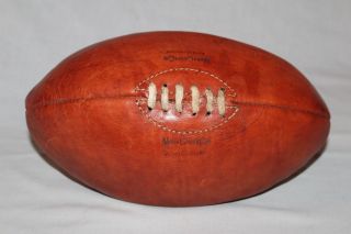 Mark Cross 1940s Leather Rugby Ball Laces Hand Sewn Display Football Antique