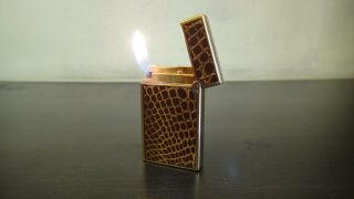 Rare Vintage St Dupont Fantaisies Series Laque De Chine Gold Plated Lighter