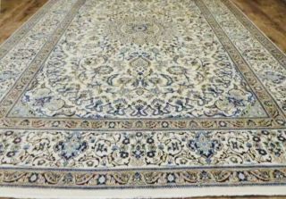 8x11’ Antique Hand Knotted WOOL AND SILK NAIN Habibiyan Style Rug 10